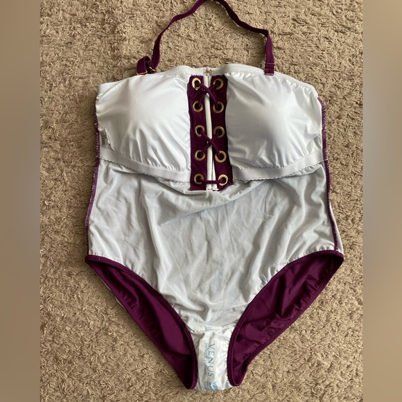 NEW Venus Plum burgundy 1-pc Bathing Swimsuit Plus Size 20 strapped/Strapless - Picture 8 of 16